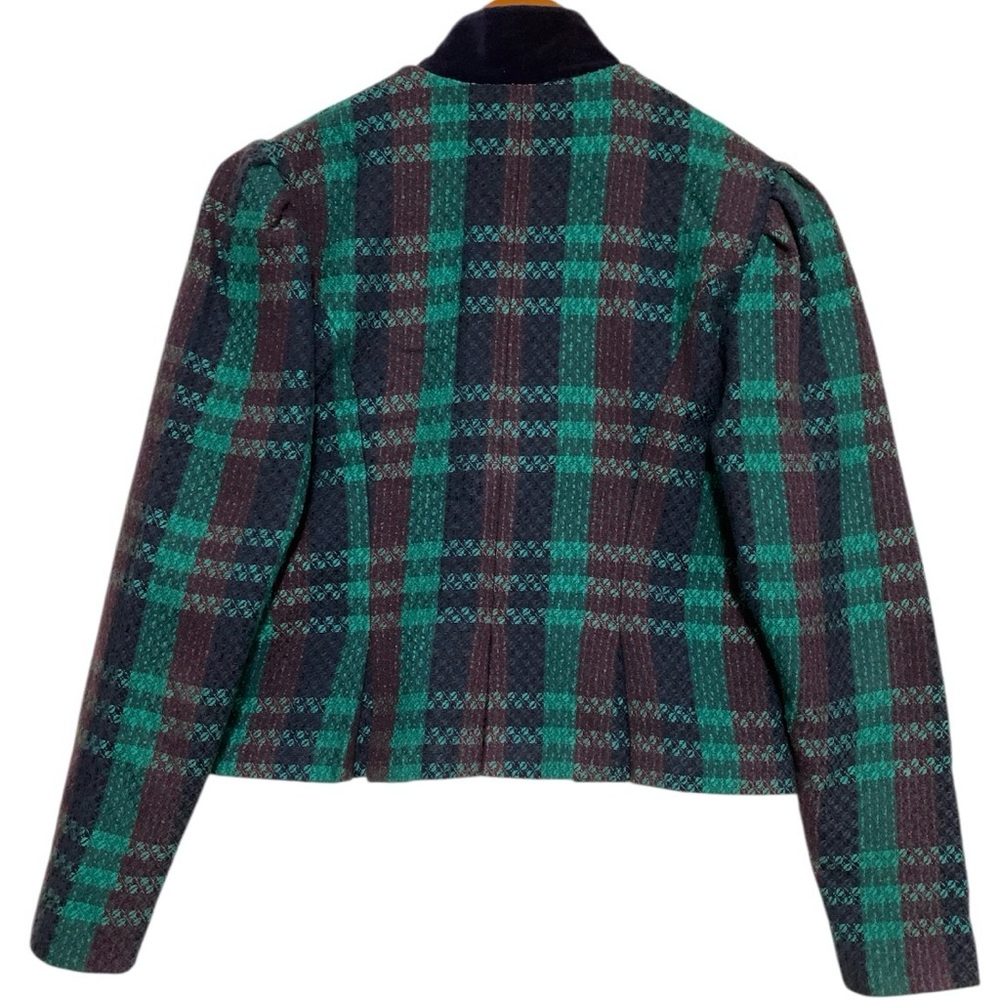 Vintage 80’s Handmade Plaid Tailored Cropped Jacket & A-Line Midi Skirt Set - Picture 8 of 16